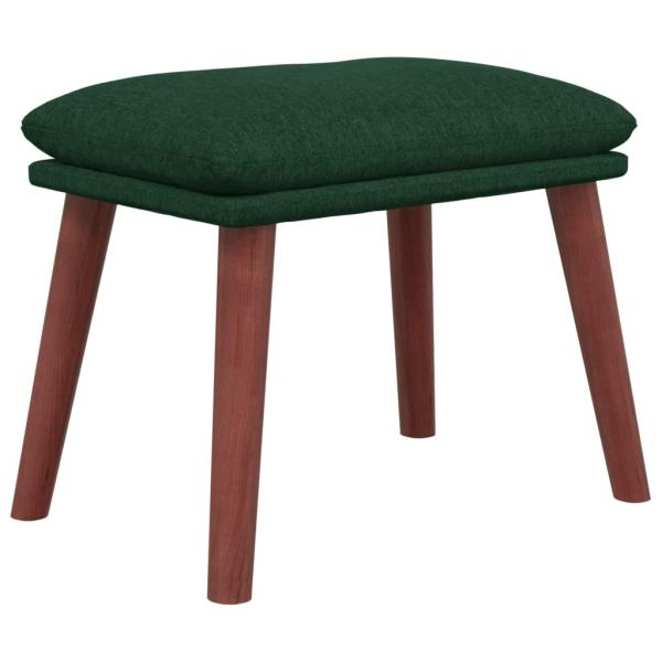 Relaxsessel mit Hocker Dunkelgrün Stoff