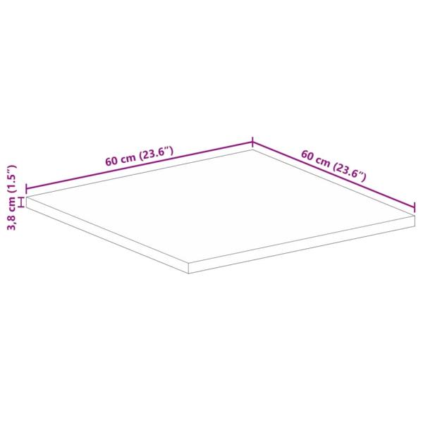 Tischplatte 60x60x3,8 cm Quadratisch Massivholz Akazie