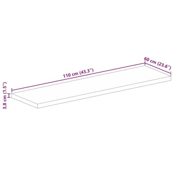 Tischplatte 110x60x3,8 cm Rechteckig Massivholz Akazie