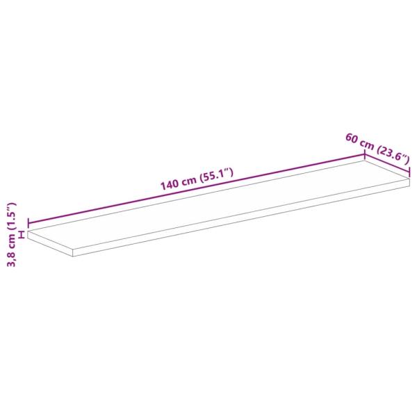 Tischplatte 140x60x3,8 cm Rechteckig Massivholz Akazie