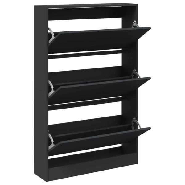 Schuhschrank Schwarz 80x21x125,5 cm Holzwerkstoff