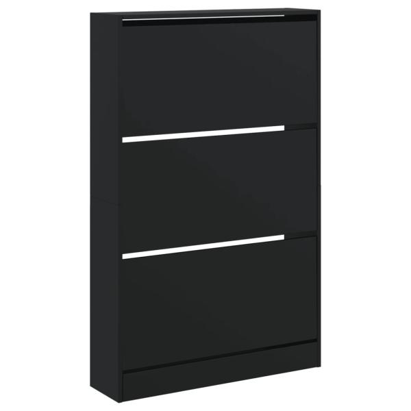 Schuhschrank Schwarz 80x21x125,5 cm Holzwerkstoff