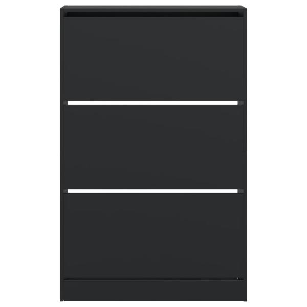 Schuhschrank Schwarz 80x21x125,5 cm Holzwerkstoff