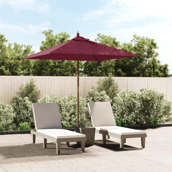 ARDEBO.de - Sonnenschirm mit Holzmast Bordeauxrot 198x198x231 cm