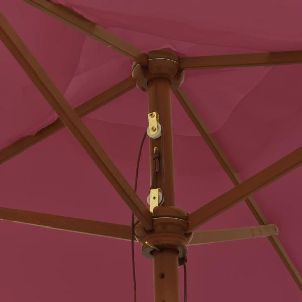 Sonnenschirm mit Holzmast Bordeauxrot 198x198x231 cm