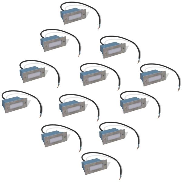 LED-Wandeinbauleuchten für Treppen 12 Stk. 44x111x56 mm