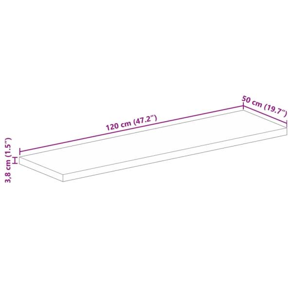 Tischplatte 120x50x3,8 cm Rechteckig Massivholz Akazie