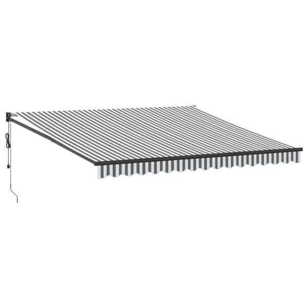 Markise Einziehbar Anthrazit und Weiß 4x3 m Stoff und Aluminium