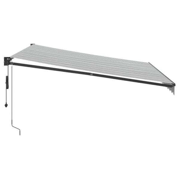 Markise Einziehbar Anthrazit und Weiß 4x3 m Stoff und Aluminium