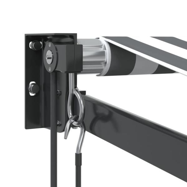Markise Einziehbar Anthrazit und Weiß 4x3 m Stoff und Aluminium