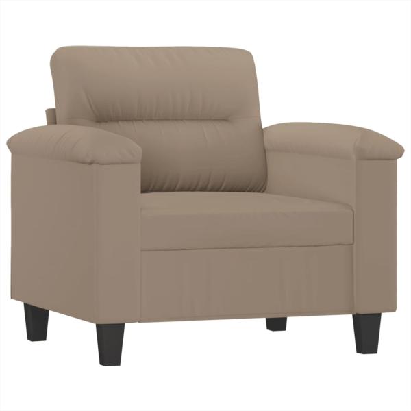 Sessel mit Hocker Taupe 60 cm Mikrofasergewebe