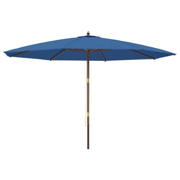 Sonnenschirm mit Holzmast Azurblau 400x273 cm