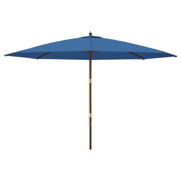 Sonnenschirm mit Holzmast Azurblau 400x273 cm