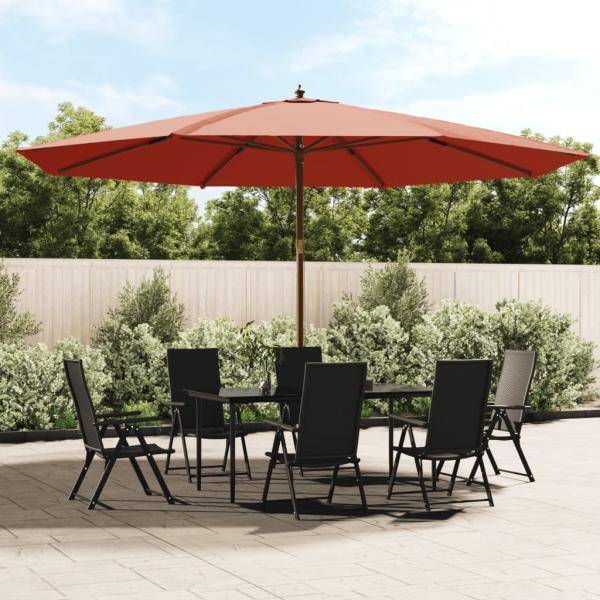 ARDEBO.de - Sonnenschirm mit Holzmast Terrakotta 400x273 cm