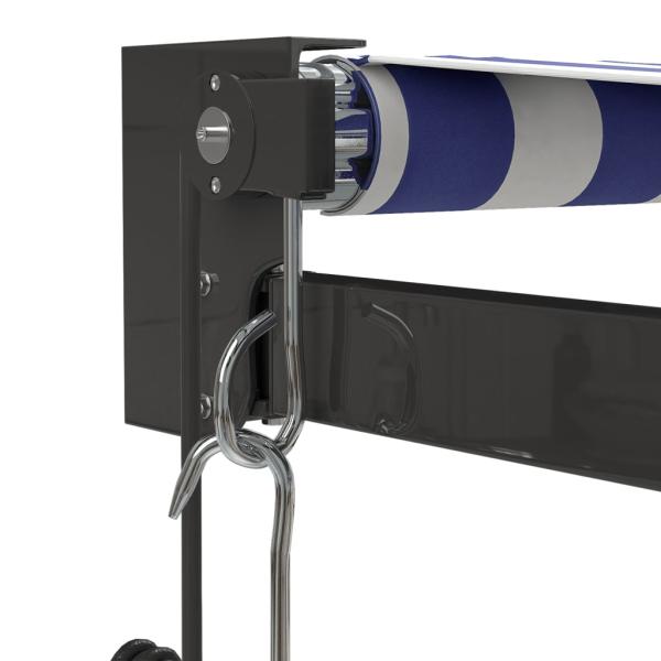 Elektrische Markise mit Kurbel Blau und Weiß 4x3 m