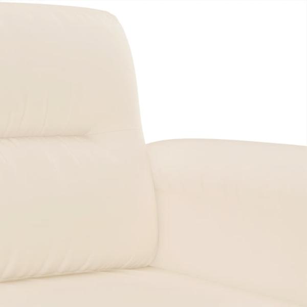 3-tlg. Sofagarnitur mit Kissen Beige Mikrofasergewebe