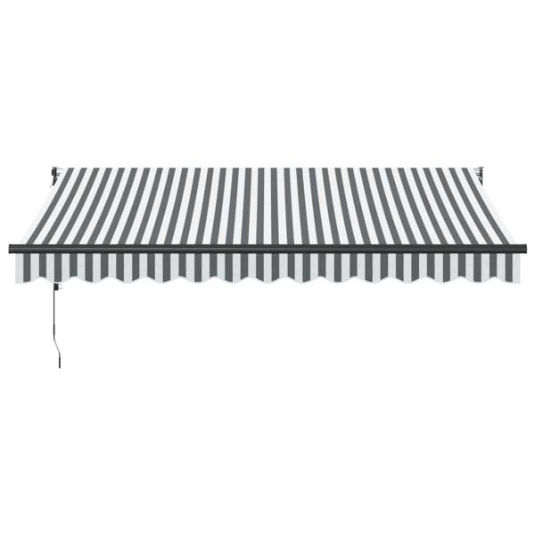 Markise Einziehbar Anthrazit & Weiß 3,5x2,5 m Stoff & Aluminium
