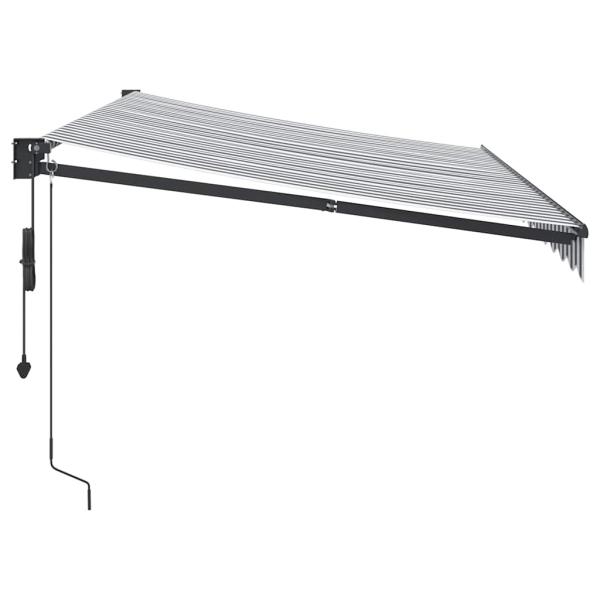 Markise Einziehbar Anthrazit & Weiß 3,5x2,5 m Stoff & Aluminium