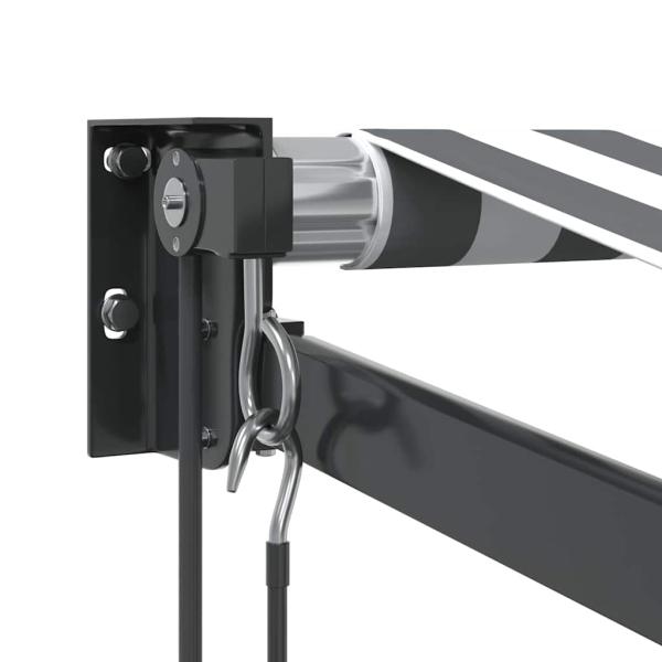 Markise Einziehbar Anthrazit & Weiß 3,5x2,5 m Stoff & Aluminium