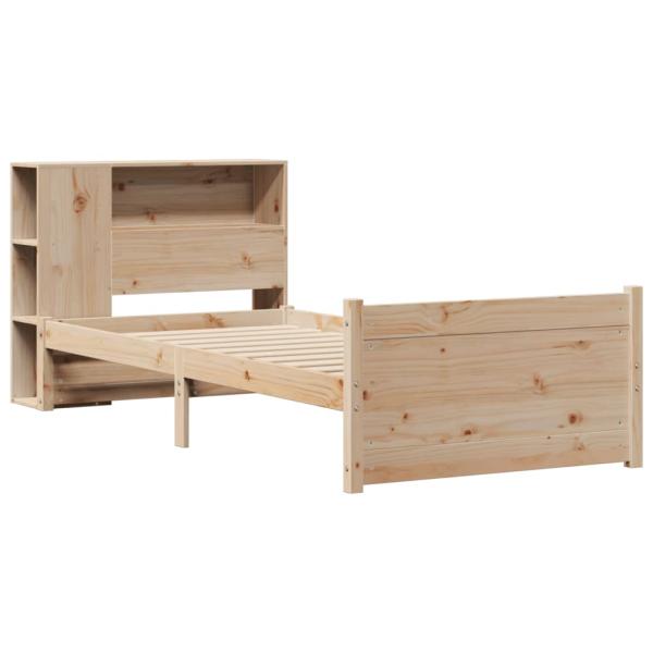 Massivholzbett mit Regal ohne Matratze 90x190 cm Kiefer