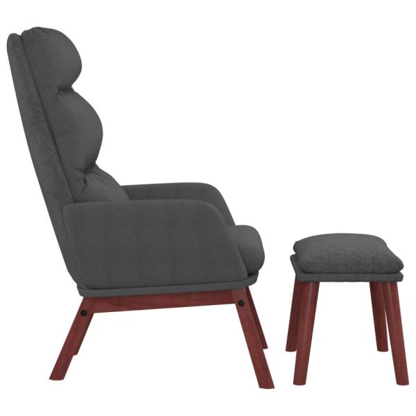 Relaxsessel mit Hocker Dunkelgrau Stoff