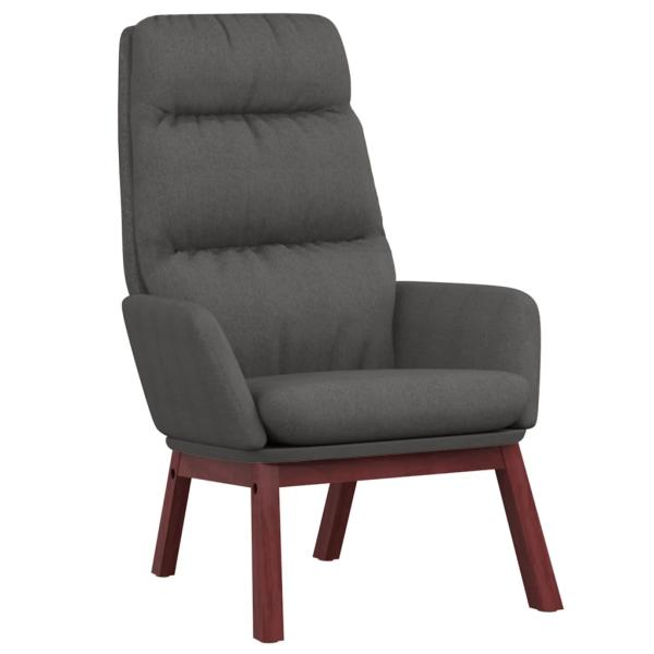 Relaxsessel mit Hocker Dunkelgrau Stoff