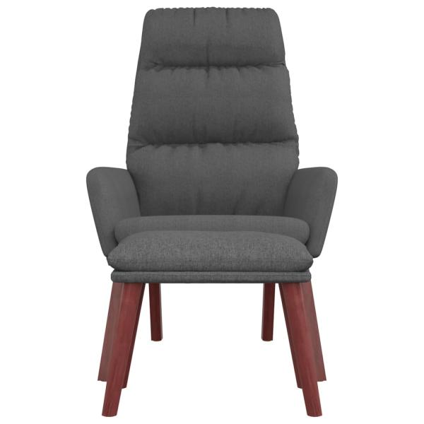 Relaxsessel mit Hocker Dunkelgrau Stoff