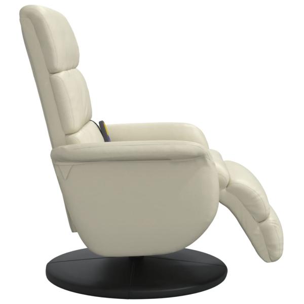 Massagesessel mit Fußteil Creme Kunstleder