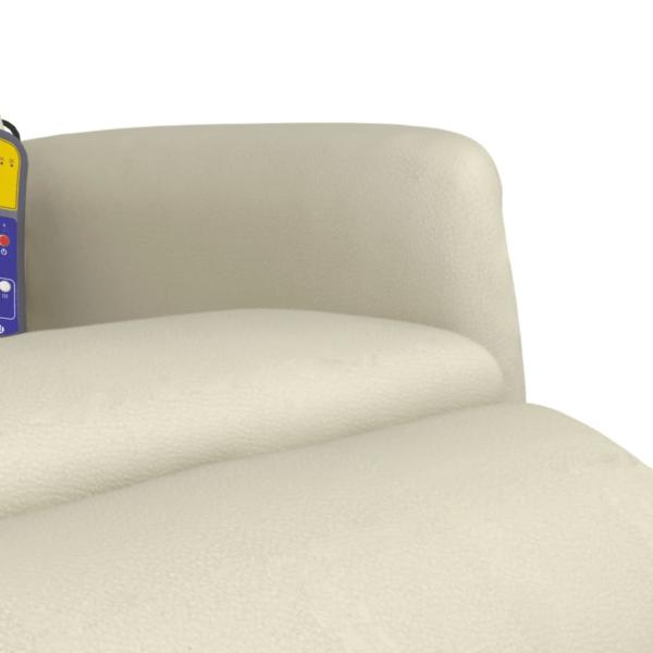 Massagesessel mit Fußteil Creme Kunstleder