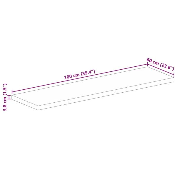 Tischplatte 100x60x3,8 cm Rechteckig Massivholz Akazie