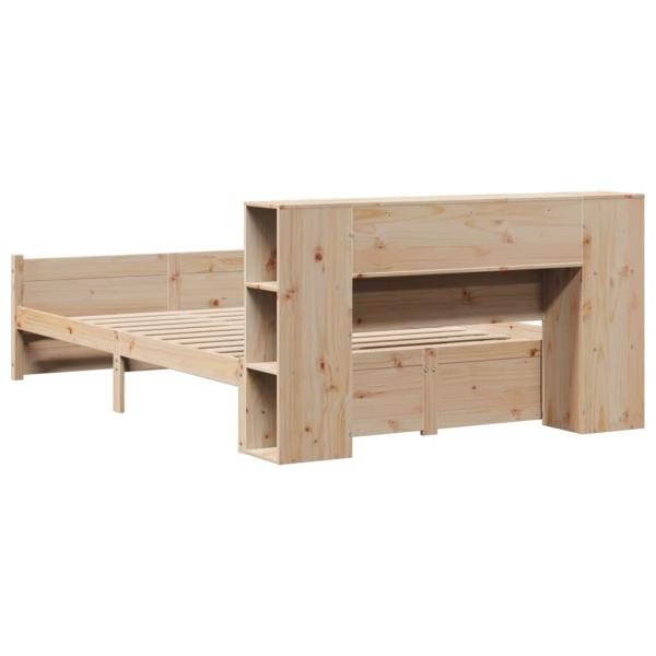 Massivholzbett mit Regal ohne Matratze 140x190 cm Kiefer