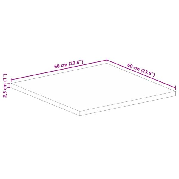 Tischplatte 60x60x2,5 cm Quadratisch Massivholz Akazie