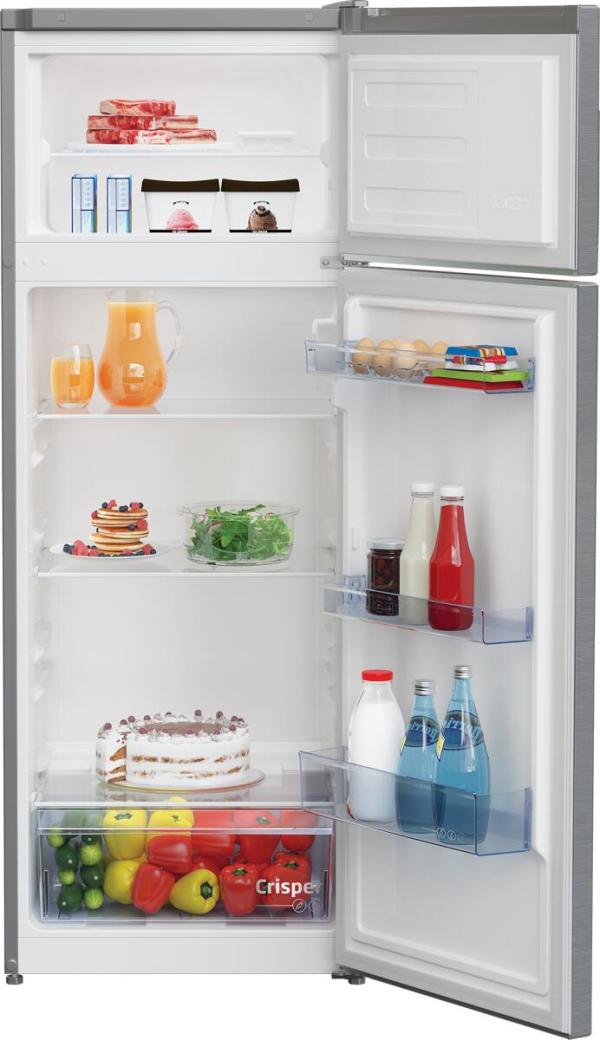 Beko RDSA240K40SN Stand Kühl-Gefrierkombination, 54 cm breit, 223 L, LED Illumination, silber