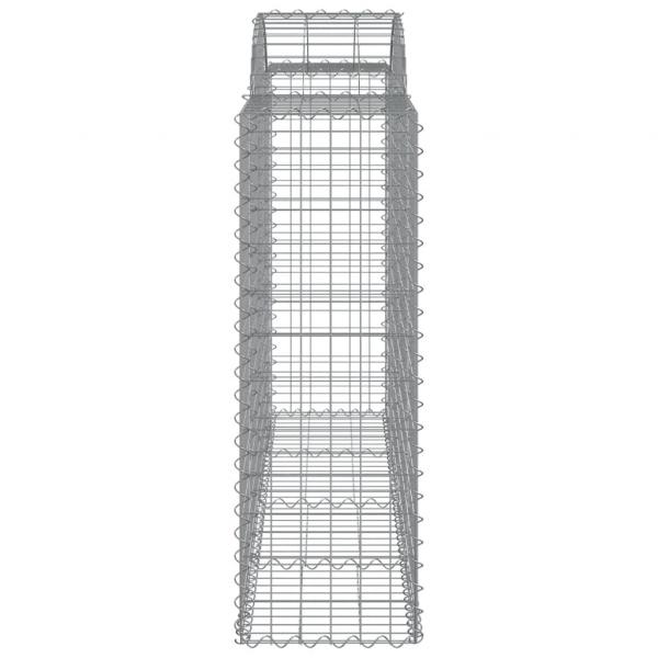 Gabionen mit Hochbogen 11Stk. 200x50x120/140cm Verzinktes Eisen