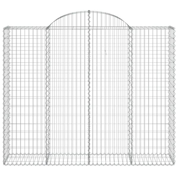 Gabionen mit Hochbogen 3 Stk. 200x50x160/180cm Verzinktes Eisen