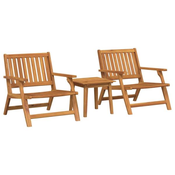 Gartenstühle mit Tisch 3 Stück Massivholz Akazie