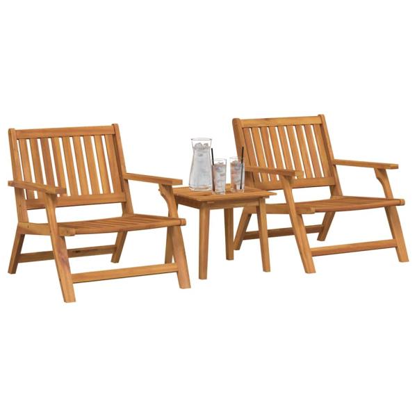 Gartenstühle mit Tisch 3 Stück Massivholz Akazie