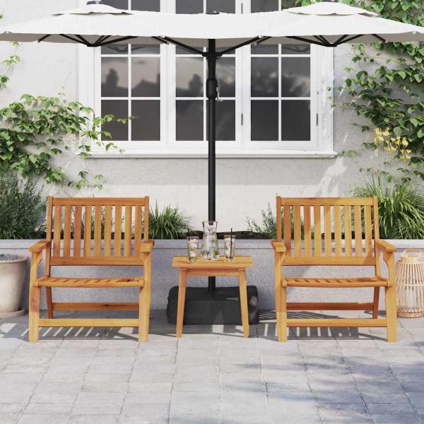 Gartenstühle mit Tisch 3 Stück Massivholz Akazie