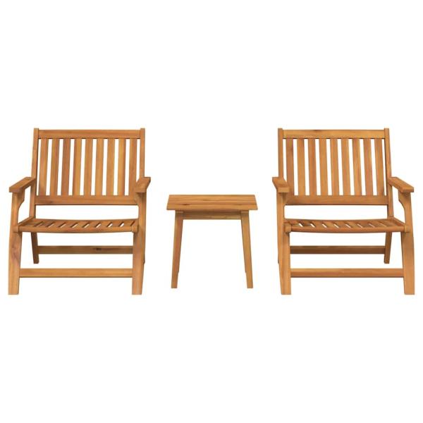 Gartenstühle mit Tisch 3 Stück Massivholz Akazie