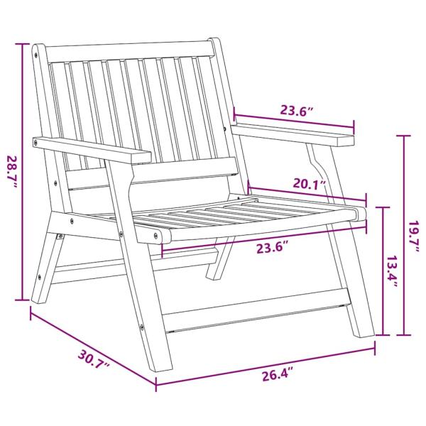 Gartenstühle mit Tisch 3 Stück Massivholz Akazie
