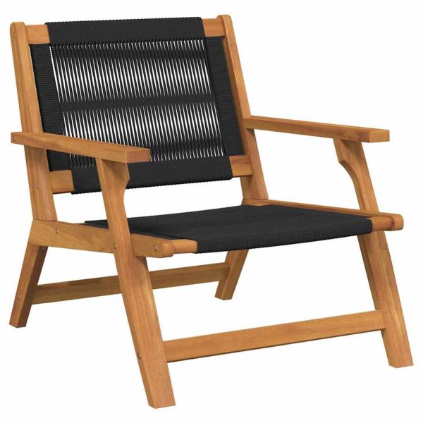 Gartenstühle mit Tisch 3er Set Schwarz Akazienholz