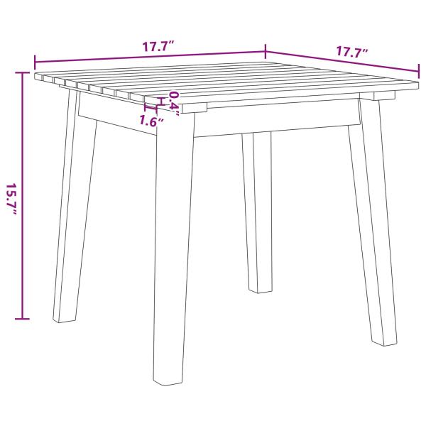 Gartenstühle mit Tisch 3er Set Schwarz Akazienholz