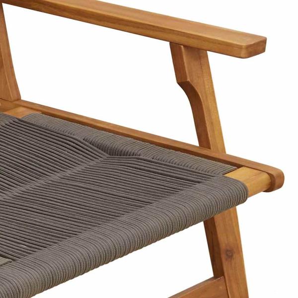 Gartenstühle mit Tisch 3er Set Grau Akazienholz