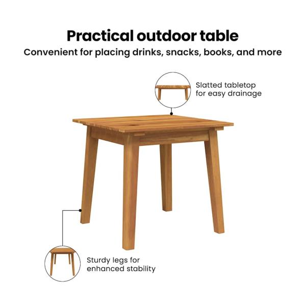 Gartenstühle mit Tisch 3er Set Grau Akazienholz