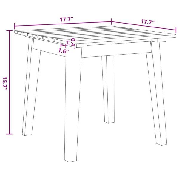 Gartenstuhl mit Tisch 3-teilig Beige Akazienholz