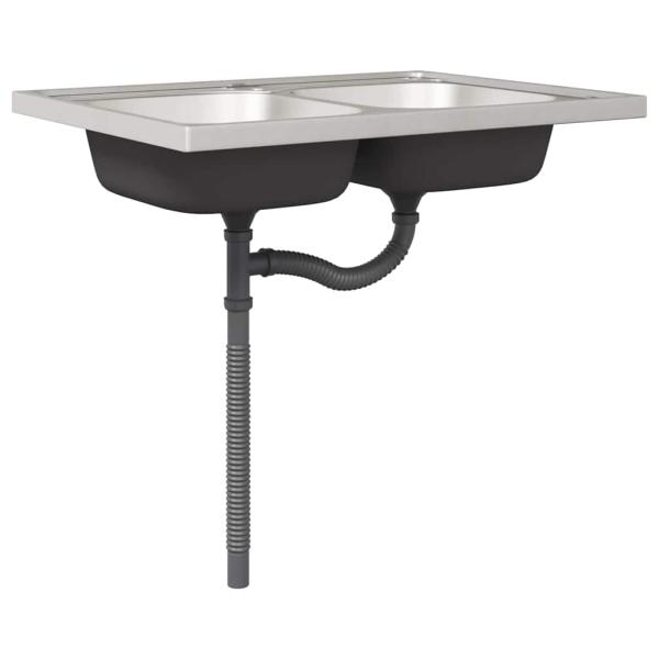 Küchenschrank ""Kalmar"" mit doppelten Becken aus Artisan Eichenholz, engineered wood