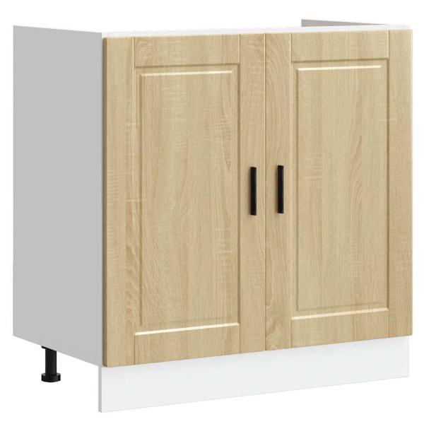 Waschbecken-Unterschrank ""Porto"" mit Waschbecken Sonoma Eiche 80x46x84,5 cm aus Holzwerkstoff