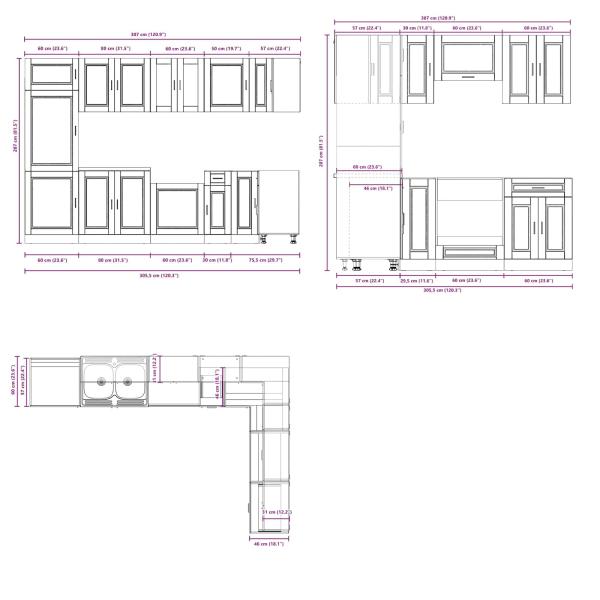Waschbeckenunterschrank ""Porto"" mit Waschbecken Betongrau 80x46x84,5 cm Hergestelltes Holz