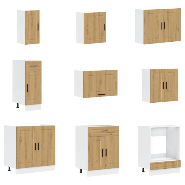 Waschbecken-Unterschrank ""Porto"" mit Waschbecken Grau Sonoma 80x46x84,5 cm Holzwerkstoff