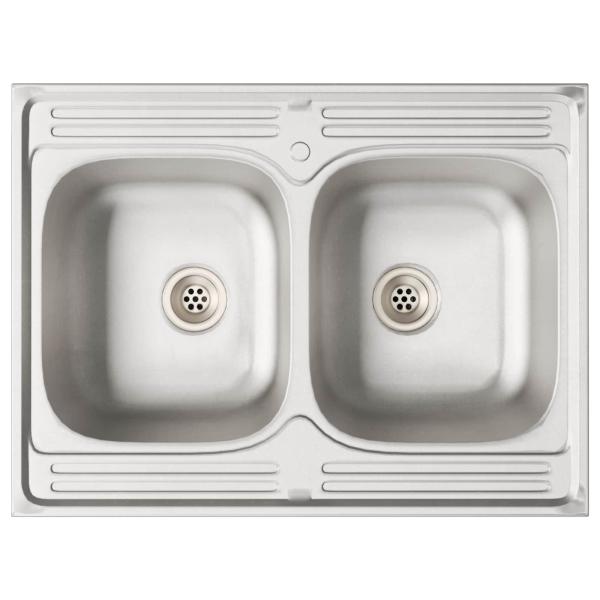 Waschbeckenunterschrank ""Porto"" mit Waschbecken Braun Eiche 80x46x84,5 cm Holzwerkstoff
